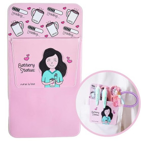 Nurse is Love Pochette ROSE pour Blouse – Porte-Stylo, Badge, Ciseaux Accessoire Personnalisé pour Aide-Soignante