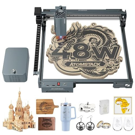ATOMSTACK A40 PRO V2 Graveur Laser 40W/20W avec Air Assist 60L/min, Découpeur Laser Haute Précision 500mm/s, Mise au Point Autom