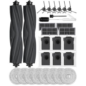 iRobacc 28 Pces Kit d'Accessoires pour Mova E40 Ultra/E50 Pro Ultra Robot Aspirateur: 2 Brosses Principales, 8 Serpillière, 6 Br
