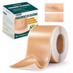 Nacerlary Pansement silicone cicatrice, Bande de Silicone médical | 4 cm x150 cm, Retrait doux sans résidu, Idéal pour la césari