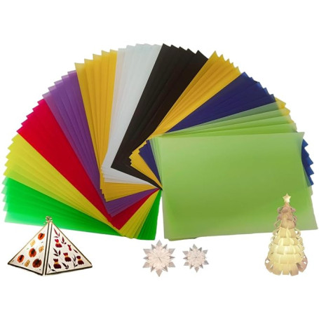 Papier Calque Couleur A4,50pcs Feuilles Cartonnées A4,Feuilles de Papier Calque Coloré A4,Papier Couleur A4,Feuille Cartonner de
