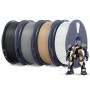 SUNLU 4KG Filament PETG 1.75 mm Noir+Blanc+Gris+Chêne | Haute résistance & Grande ténacité Filament Imprimante 3D, Bobine PETG 1