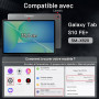 JETech Coque Rotatif pour Samsung Galaxy Tab S10 FE Plus 13,1", Noir | Support Rotatif à 360°, Étui Housse Dos Transparent, Veil