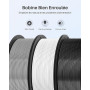 ELEGOO Filament PLA+ 1,75mm Noir/Blanc/Rouge Franc/Bleu Foncé 4KG | PLA Plus Haute Résistance 3D, Précision Dimensionnelle ±0,02