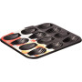 Ibili 820502 Plaque de 12 madeleines, Acier, Noir, 25,9 x 20,9 x 1,4 cm