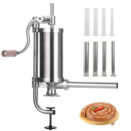 MASTER FENG Poussoir à Saucisse, en Aluminium Inoxydable Machine à Saucisses Professionnelle Manuel Poussoir à Viande avec 8 Tub
