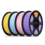ELEGOO PLA Matte Filament 4 Couleurs 4KG 1,75 mm | Jaune Soleil Bleu Glace Rose Sakura Violet Lavande, Haute Précision, Bobine 1