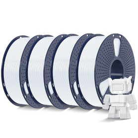 SUNLU Filament PLA Haute Vitesse 1.75 mm pour Imprimante 3D Rapide, HS-PLA, 4KG, Paquet de 4, Blanc