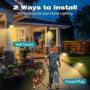kolpop Lot de 4 Spot Solaire Exterieur, 77 LED Lampe Solaire Exterieur Jardin Puissante avec 3 Modes d'Éclairage, Lumiere Exteri