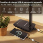 UPXNBOR Lampe de Bureau LED, Lampe de Table pour Lecture et Travail | Confort Visuel, Intensité Réglable, Port USB-A, 5 Températ