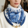 PureBowlic Écharpe carrée à imprimé floral pour femme avec bouton-pression magnétique, tour de cou léger en mousseline de soie p