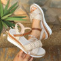 Sandale Femme Ete Confort, Sandales Femme été Plates, Sandals Bohèmes à Talons Hauts Plateforme éPaisse Espadrilles Confortables