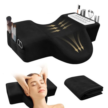CGBE Oreiller en U Extensions de Cils Ergonomique Flanelle Salon & Domicile | Oreiller en U ergonomique en flanelle, soutien con