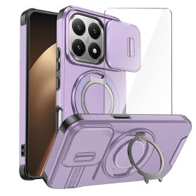 LYZXMY Coque pour Xiaomi 17T Pro 5G+1 x Film de Protection+Support à Anneau Rotatif à 360° et Capot Glissant pour Couverture de