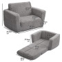 BEJOY Fauteuil Enfant Convertible en Canapé-lit 2-en-1 Sherpa Doux, Cadeau Parfait pour Anniversaire et Fête des Enfants, Gris