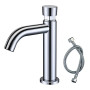 Robinet Temporisé Eau Froide Uniquement, BuntHaus Robinet Poussoir Lavabo | Acier inoxydable 304 avec finition chromée, fermetur