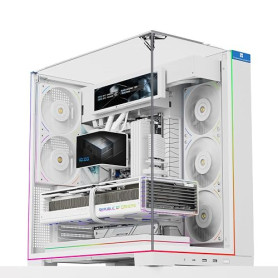 Thermalright A70 Vision Boîtier PC blanc avec écran de 9,16 pouces, verre de sécurité panoramique, tour ATX, prend en charge la