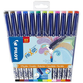 PILOT - 12 FriXion Fineliner - Feutre Effaçable à Encre Thermosensible | Tracé Précis - Écriture Nette, Propre, Sans Ratures - 1