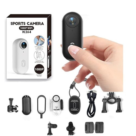 Mini Camera Sport Moto 1080p -Camera 360 Degrés Sous-Marine Avec Wi-Fi, Fixation Magnétique, Étanche Clip Portable, Mini Caméra