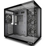 MUSETEX Y6 Boîtier PC, 4 Ventilateurs Non-LED préinstallés, Vue 270° en Verre Trempé, Connectique Type-C, Boîtier PC ATX Mid-Tow