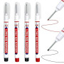 4 Pcs Marqueurs de Trou Profond, Stylos Marqueur Charpentier à Pointe Fine de 20mm, Marqueur Chantier, Feutres Permanents Indélé