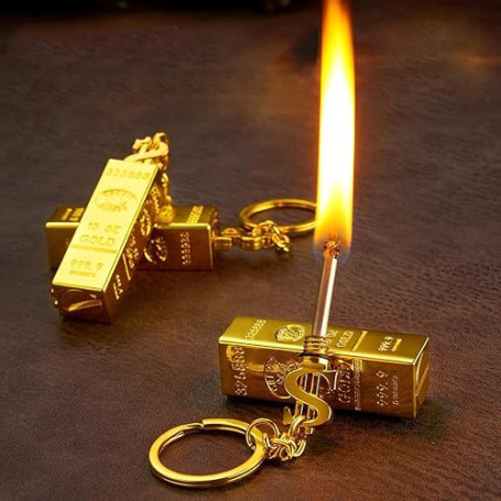 Allumettes et allumeurs butanes Briquet pour Camping et randonnée en Plein air (dorée)(sans gaz)