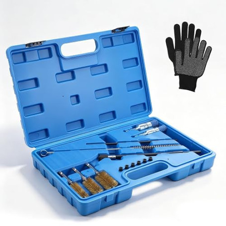 RUIZHI Ensemble de nettoyage pour siège et gaine d'injecteur 14 pièces | Kit de nettoyage pour injecteur, joint de siège, kit de