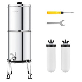 VEVOR Système de Filtration d'Eau par Gravité 8,5 L, Filtre à Eau par Gravité Réduction du Plomb et jusqu'à 99% du Chlore, en In