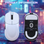MAMBASNAKE X Attack Shark X8SE 55G Souris Gaming sans Fil-Blanc | Ultra-légère-25000DPI,Capteur PAW3311,Trimode BT/2,4G/USB-C,80