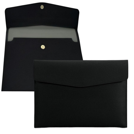 YSDINK Enveloppe Porte-documents A4 en cuir PU avec Fermeture Métallique, Étanche et Extensible, Grande Capacité pour Dossiers, 