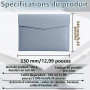 YSDINK Enveloppe Porte-documents A4 en cuir PU avec Fermeture Métallique, Étanche et Extensible, Grande Capacité pour Dossiers, 