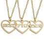 JRYXDS 3Pcs Collier-Cœur En Or Puzzle De L'Amitié Chaîne Pour Femmes Meilleures Amies Cadeau Symbolisant Une Précieuse Amitié À