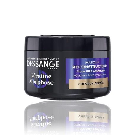 DESSANGE Masque Reconstructeur Kératine Morphose Cheveux Abîmés 280ml | Enrichi acide hyaluronique, Répare & renforce fibre capi