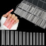 Adonafy Capsule Americaine Ongle Carré: 240 Pièces Longue Ongle Pose Americaine - 3XL Demi Couverture Capsules Ongles pour Femme