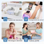LIONVISON Repose Main Ongles avec Support Téléphone 360° PU Cuir Blanc | Repose Main Ergonomique Avec Support Téléphone Rotatif 