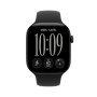 Apple Watch Series 12 GPS, Boîtier en Aluminium Noir de 46 mm | Bracelet Sport noir - S/M. Santé + Fitness + Suivi du sommeil, F