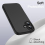 JETech Coque Silicone pour iPhone 16, Noir | Toucher Soyeux, Étui Housse Protection Antichoc, Résistant aux Rayures, Doublure en