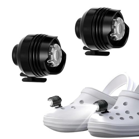 CKDSA 2Pcs Phare pour Croc LED Lumière Sabots Chaussures IPX5 avec 3 d'éclairage réglables Étanches pour Promenade de Chien Camp