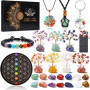 Echehi Calendrier De l'Avent 2026, Avec 7 Arbres De Cristal Chakras, 14 Pierres Naturelles Et 3 Accessoires Chakras, Calendrier