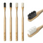 Nano Brosse à Dent Bambou Paquet de 4 avec 20,000 Poils Extra Doux Naturels Biodégradables Forte Capacité de Nettoyage, Adapté a