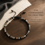 Lueaurra Bracelet Homme Pierres Naturelles Cadeau Homme Garçon | Cadeaux Homme Cadeau Anniversaire Homme Cadeau Noel Fete des Pe