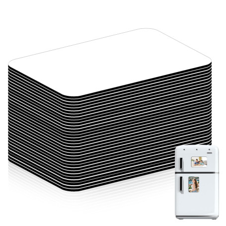 50 pièces Aimants de réfrigérateur vierges pour sublimation : 5,5 cm x 7,5 cm Aimants de sublimation bruts, aimants décoratifs D