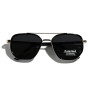 LIGOES TR90 Lunettes de soleil polarisées rétro carré plat double pont plein cadre UV400