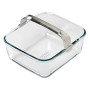 PYREX, ideal Air Fryer, Plat de Cuisson en Verre Ultra-Résistant 20x18 cm avec Poignée Amovible Clipsable en Inox pour Airfryer