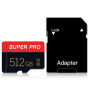 512GB Carte mémoire de Carte Memory Card Classe 10 Carte mémoire avec Adaptateur SD pour Le téléphone, la caméra, Le Drone, la C