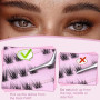 EMEDA Catye02 Lot de 120 extensions de cils auto-adhésifs sans colle pour cils à presser avec kit de pinces à épiler