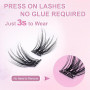 EMEDA Catye02 Lot de 120 extensions de cils auto-adhésifs sans colle pour cils à presser avec kit de pinces à épiler