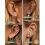 CASSIECA 21Pcs Boucles d'Oreilles Femme Acier Inoxydable Piercing Helix Or Argent Piercing Oreille Tragus Helix Conch Acier Chir