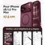 FLLAO Coque pour iPhone 18 Pro Max Magnétique, Bourgogne | Etui Translucide Mat, Compatible avec MagSafe, Protection Militaire, 