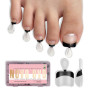 NOVO OVO Lot de 240 faux ongles d'orteils ronds en gel souple avec lignes de guidage d'alignement, faux orteils transparents pré